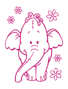 Elefante y flores
