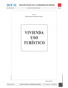 Placa de Vivienda de uso turístico · Comunidad de Madrid